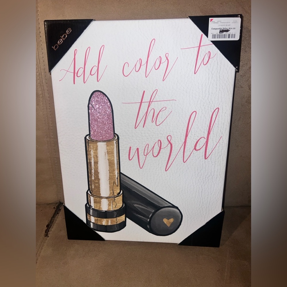 Gold and Black Lipstick Art Print